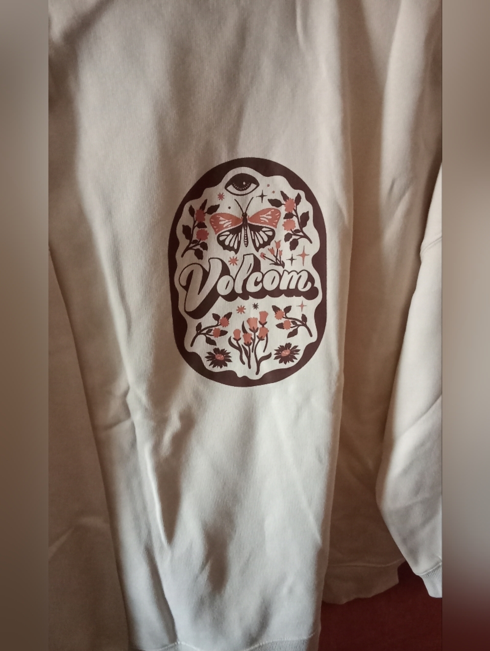 Volcom Cream Crewneck Pullover with Subtle Logo Tag - Picture 3 of 11